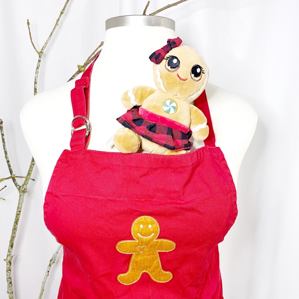 Gingerbread Red Apron and Gingerbread Stuffy